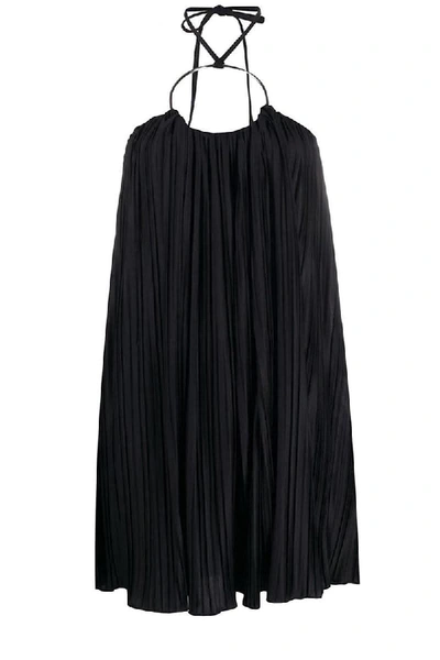 Shop Balmain Dress In Black Polyester In Nero