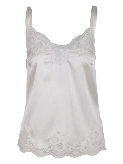 Shop Dolce & Gabbana Silk Tank Top In White