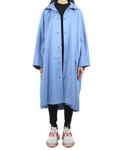 Shop Balenciaga Blue Opera Raincoat