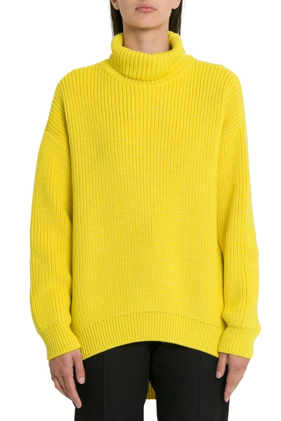 Shop Givenchy Oversized Turtleneck In Yellow