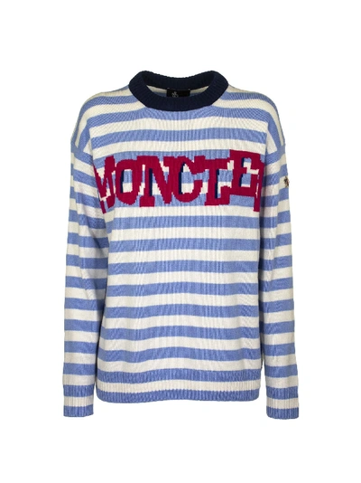 Shop Moncler Crew Neck Knit Sweater Wool And Cashmere In Multicolore