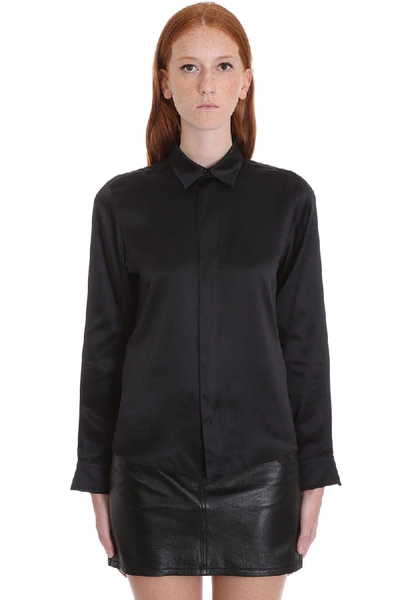 Shop Balenciaga Shirt In Black Silk In Nero