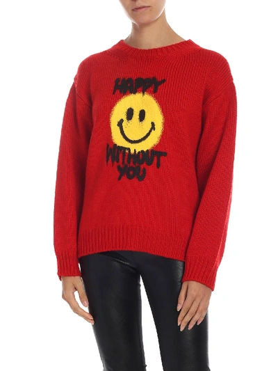 Shop Philosophy Di Lorenzo Serafini Philosophy - Smiley Crew Neck Sweater In Red