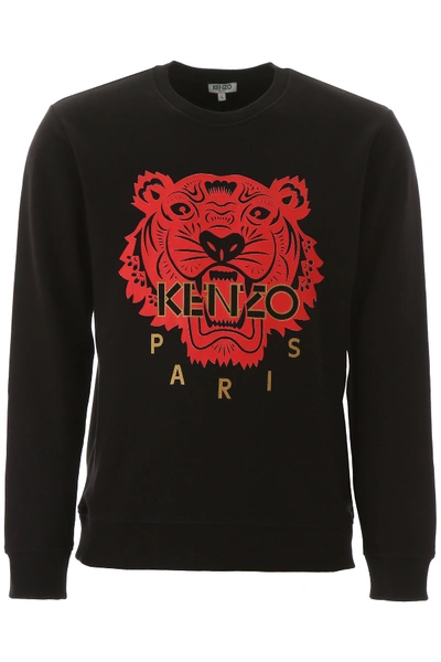 Shop Kenzo Tiger Patch Sweatshirt In Nero