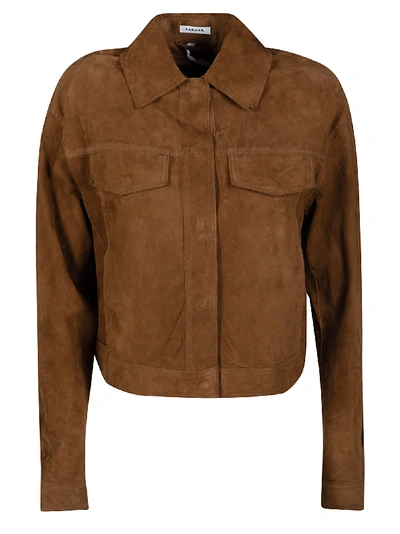 Shop P.a.r.o.s.h Masuede Jacket In Brown