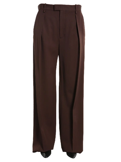 Shop Bottega Veneta Wide Trousers In Brown