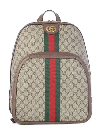 Shop Gucci Ophidia Gg Medium Backpack In Beige