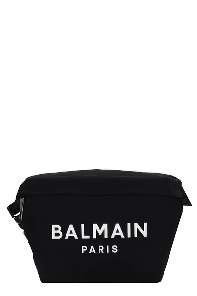 Shop Balmain B-bumbag Waist Bag In Black Viscose In Nero