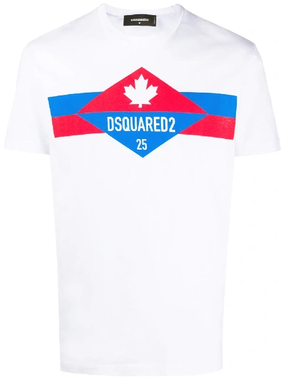 Shop Dsquared2 Logo Stripe Print T-shirt In White
