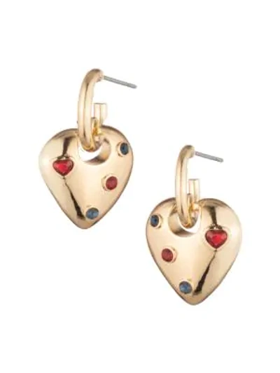 Shop Dannijo Jaques Crystal-embellished Heart Earrings In Multi
