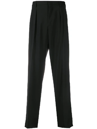 Shop Valentino Darted Straight-leg Trousers In 黑色