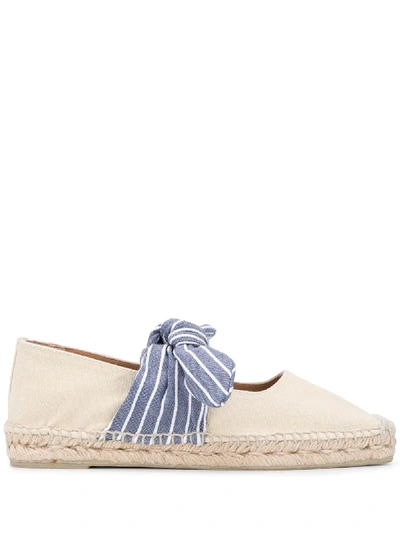 Shop Castaã±er Pura Bow-embellished Espadrilles In Neutrals