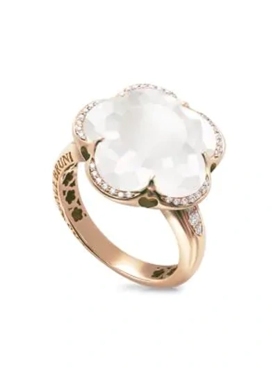 Shop Pasquale Bruni Women's Bon Ton 18k Rose Gold, Quartz & Diamond Ring In Milky Quartz