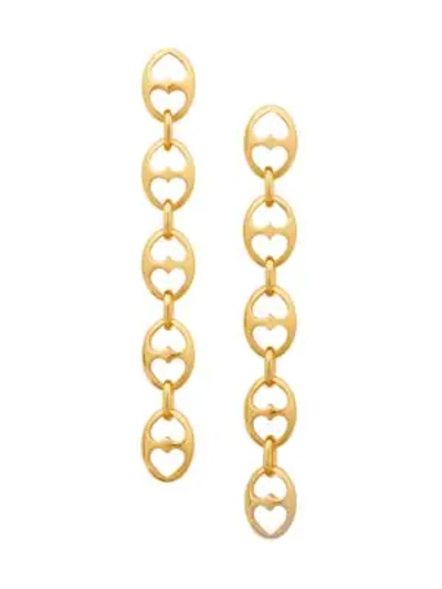 Shop Kate Spade Goldplated Duo Heart Link Linear Earrings