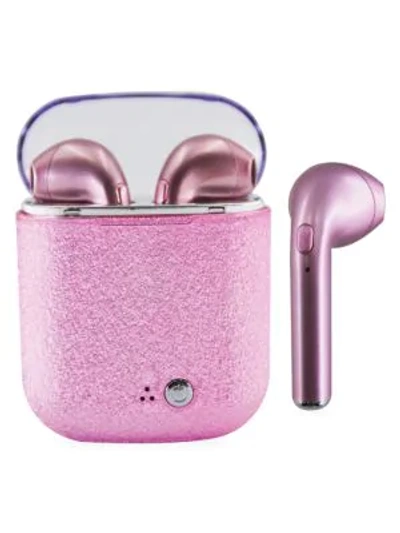 Shop Iscream Glitter Earbuds In Pink