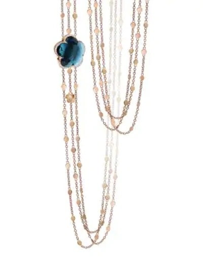 Shop Pasquale Bruni Women's Bon Ton 18k Rose Gold, Topaz & Diamond Long Necklace