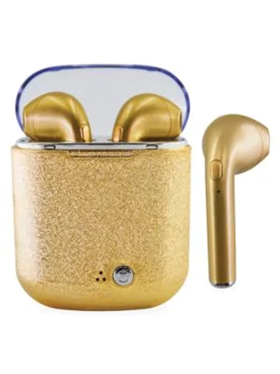 Shop Iscream Glitter Earbuds In Gold