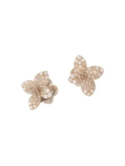 Shop Pasquale Bruni Women's Petit Garden 18k Rose Gold & Two-tone Diamond Flower Stud Earrings In Diamond Rose Gold