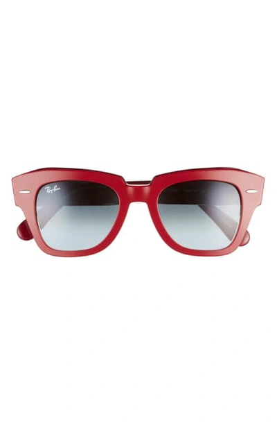 Shop Ray Ban State Street 49mm Gradient Square Sunglasses In Transp Red/ Blue Grad Grey