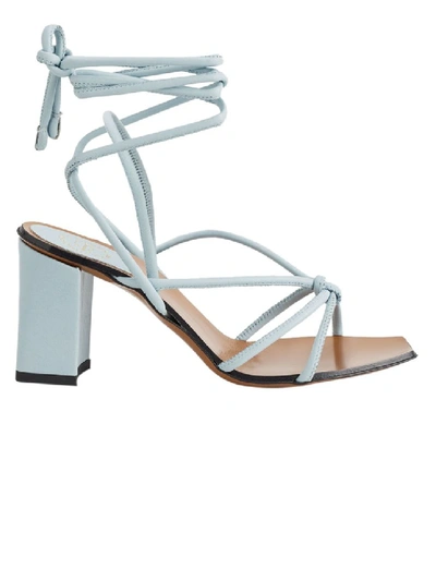 Shop Atp Atelier Andria Light Blue Sandals In White