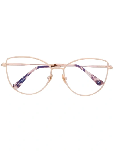 Tom Ford Tf5667b 028 Cat-eye Frame Glasses In Brown
