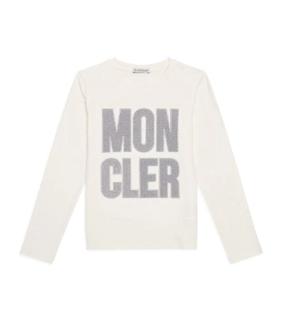 Shop Moncler Kids Glitter Logo Embroidered T-shirt (4-6 Years)