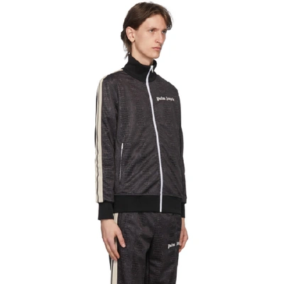 Shop Palm Angels Black Croco Track Jacket