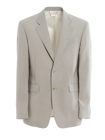 Shop Givenchy Single Breasted Wool Blazer In Light Grey