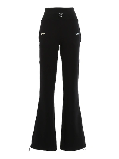 Shop Off-white Active Zipped Wide Leg Tracksuit Pants In Black