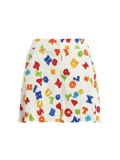 Shop Moschino Magnets Print Shorts In White