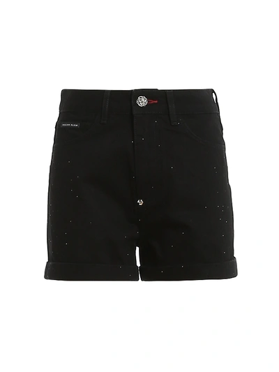 Shop Philipp Plein Total Eclypse Shorts In Black