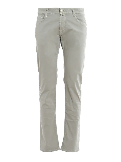 Shop Jacob Cohen Style 622 Soft Twill Grey Pants In Light Grey