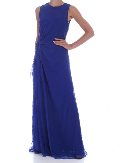 Shop Alberta Ferretti Double Layer Dress In Blue