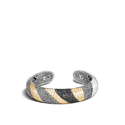 John Hardy Surface 14mm Kick Cuff In Black Spinel