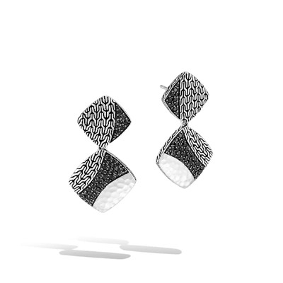 John Hardy Surface Drop Earring In Black Spinel