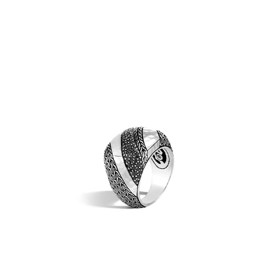 John Hardy Classic Chain Signet Ring In Black Spinel