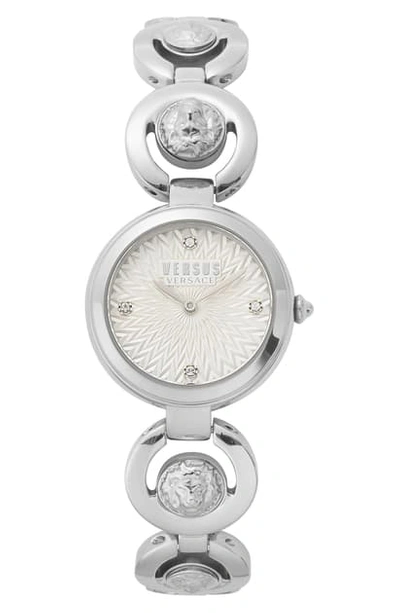 Shop Versus Peking Road Bracelet Watch, 28mm In Silver/ White/ Silver