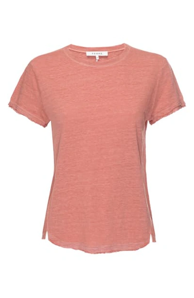 Shop Frame Easy True Organic Linen T-shirt In Bright Terracotta