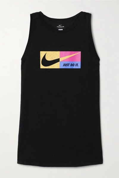 Shop Nike Icon Clash Printed Dri-fit Cotton-blend Jersey Tank In Black