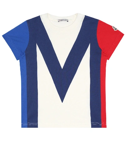 Shop Moncler Printed Cotton-jersey T-shirt In White