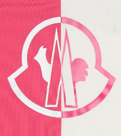 Shop Moncler Logo Stretch-cotton T-shirt In Pink
