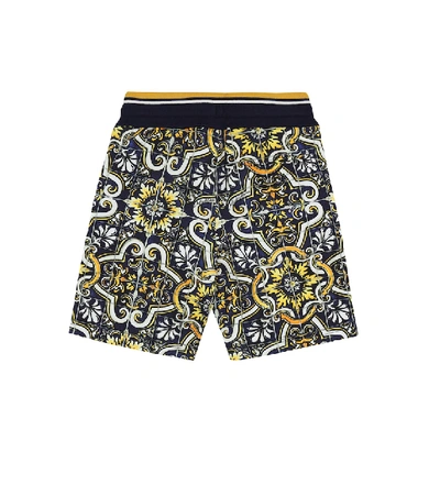 Shop Dolce & Gabbana Printed Cotton Jersey Shorts In Multicoloured
