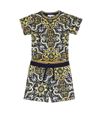 Shop Dolce & Gabbana Baby Printed Cotton T-shirt In Multicoloured