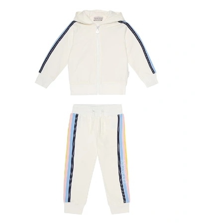 Shop Moncler Logo Stretch-cotton Tracksuit In White