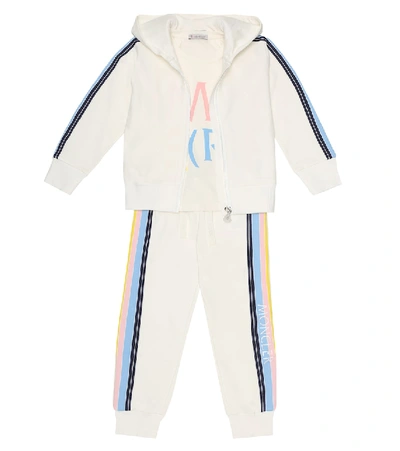Shop Moncler Logo Stretch-cotton Tracksuit In White