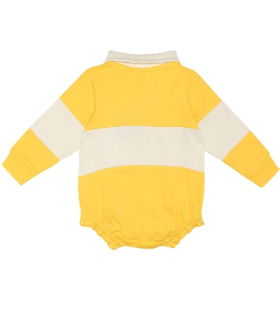 Shop Mini Rodini Baby Rugby Cotton Bodysuit In Yellow