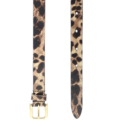 Shop Dolce & Gabbana Leopard-print Leather Belt In Multicoloured