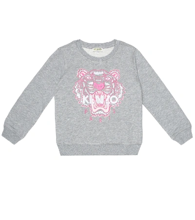 Shop Kenzo Tiger Logo Cotton Sweater In Grey