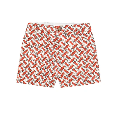 Shop Burberry Desmond Monogram Cotton Shorts In Multicoloured