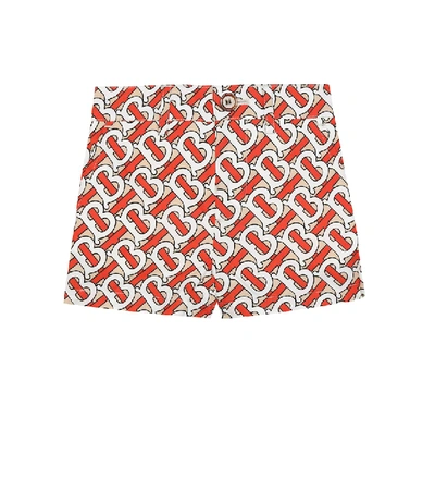Shop Burberry Baby Nicki Monogram Cotton Shorts In Multicoloured
